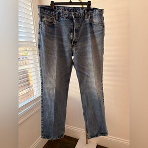 Wrinkler Blue Jeans Mens 38x32 Straight Leg Vintage Style Denim